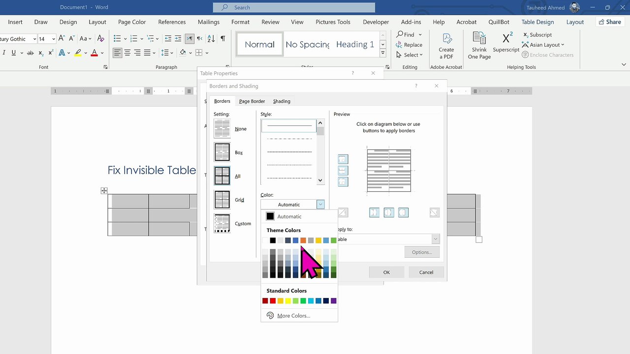 How to Restore Missing Table Borders in Microsoft Word - video Dailymotion