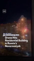 Drone Hits Residential Building in Russia’s Novorossiysk