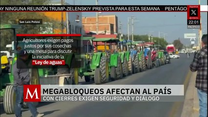 Mega bloqueos paralizan 17 estados por protesta de transportistas y agricultores
