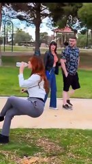 “This is so funny!  🤣  The dude on the bike!  🤣🤣🤣 How does she DO that???”