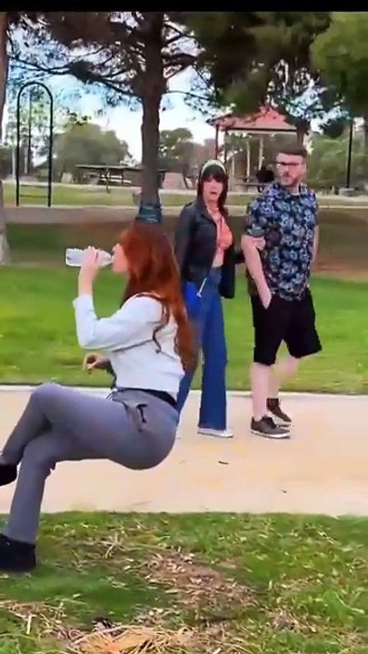 “This is so funny!  🤣  The dude on the bike!  🤣🤣🤣 How does she DO that???”