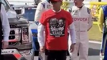 Toyota Chairman Akio Toyoda was spotted in full MAGA gear at a NASCAR event in Japan