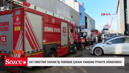 Tuzla’da yat üretimi yapan iş yerinde çıkan yangını itfaiye söndürdü
