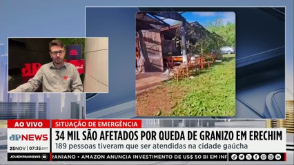 34 mil pessoas são afetadas por chuva de granizo no RS