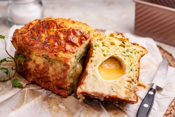 Pastel de calabacín con queso de cabra