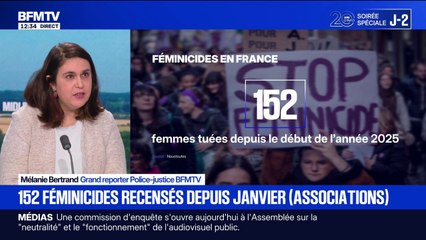 152 féminicides recensés depuis le début de l'année, en hausse par rapport à 2024