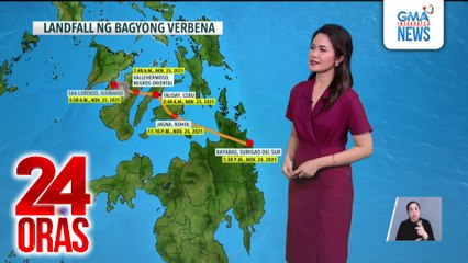 Bagyong Verbena, palapit sa Palawan matapos mag-landfall nang ilang beses sa Visayas | 24 Oras