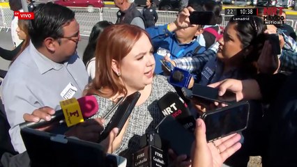 Ana Karen Sánchez durante el Segundo Informe de Gobierno de Manolo Jiménez