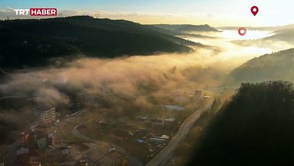 İstanbul Boğazköy'de masalsı sis manzarası