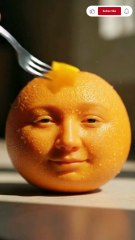 Orange is eating and dancing while singing 🤯 🎶