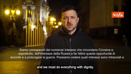 Zelensky: La Russia ha interesse a far fallire piano di pace