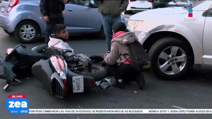 Automovilista se impacta contra automovilista sobre la Col. Doctores