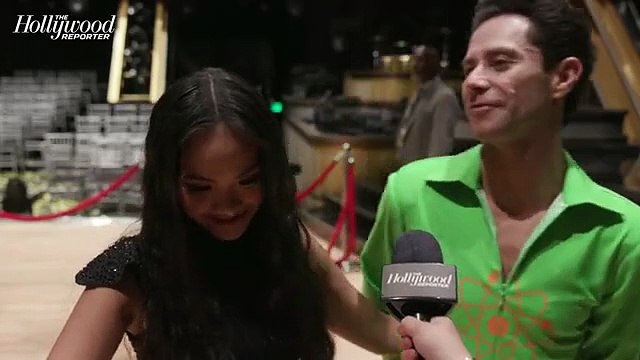 DWTS Partners Jenn Tran & Sasha Farber React to Romance Rumors & Dish on that Forehead Kiss | THR Video