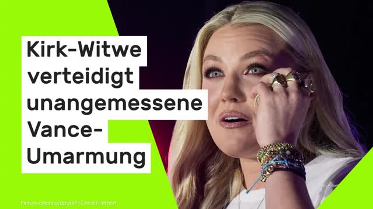 J.D. Vance: Dubiose Begründung - Kirk-Witwe verteidigt unangemessene Vance-Umarmung