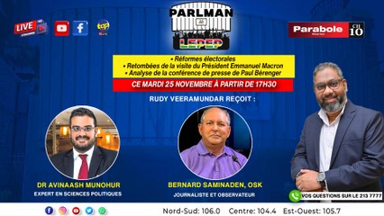 Parlement Lepep: Rudy Veeramundar reçoit Dr Avinaash Munohur et Bernard Saminaden