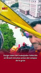 ⚠️ Circula un video del trabajador que mur1ó tras el colapso de una grúa en #Brasil, grabado apenas minutos antes del fat@l accid3nte ocurrido durante la instalación de un árbol de Navidad.