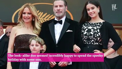 John Travolta Smiles In Rare Selfie Withson Benjamin  10  On The Beach