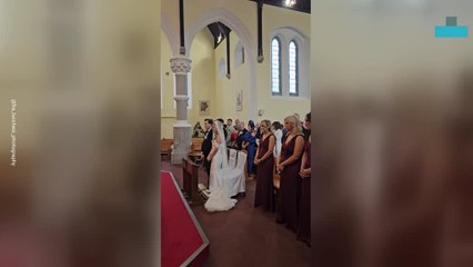 Bride and Groom Interrupted by Uninvited Guest