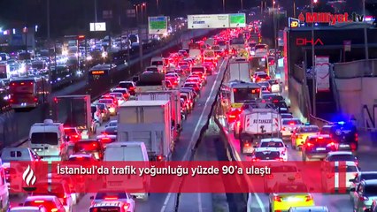 İstanbul'da akşam saatlerinde trafik kilit! Yoğunluk yüzde 90'a çıktı