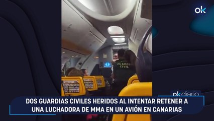 Dos guardias civiles heridos al intentar retener a una luchadora de MMA en un avión en Canarias