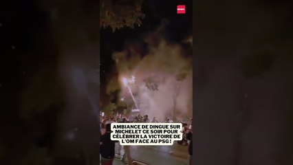 Ambiance de dingue sur Michelet ce soir pour célébrer la victoire de l’OM face au psg !