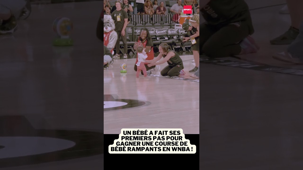 Il fait ses premiers pas pour gagner la course de bébés en WNBA... Les réactions des autres mamans!!