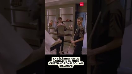 La célébration de Garnacho en mode Cristiano Ronaldo... au billard !! #football