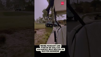 Même pendant une partie de golf en vacances Max Verstappen refuse de rester derrière 😭 😭 #f1