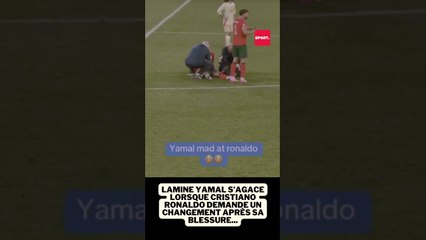 Lamine Yamal s'agace quand CR7 demande le changement après sa blessure... #football