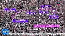 Anuncian cierres viales por la marcha del 25N