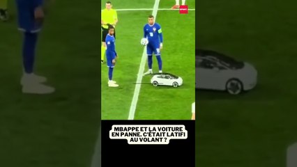 Mbappe et la voiture en panne. C’était Latifi au volant ? #edf #france #croatie #ldn