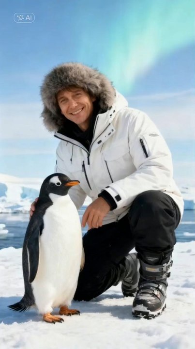 rencontré entre l’homme et le pingouin qui est le plus photogénique