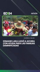 Edmand Lara llegó a Achira con ayuda para las familias damnificadas