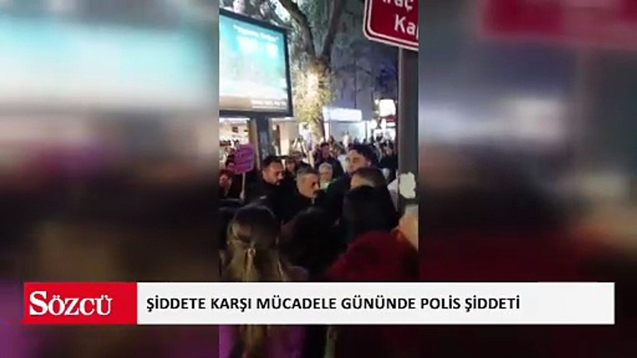 Şiddete karşı mücadele gününde polis şiddeti
