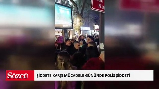 Şiddete karşı mücadele gününde polis şiddeti