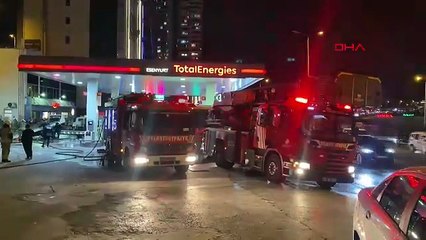 Esenyurt'ta akaryakıt istasyonundaki otomobilde çıkan yangını itfaiye söndürdü