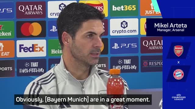 Arsenal relishing opportunity to face German giants Bayern