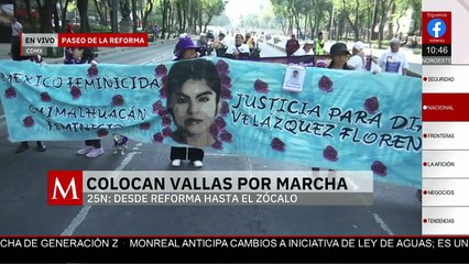 Primeras expresiones públicas marcan el inicio de la marcha 25N en Reforma