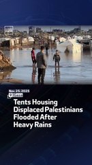 Tents Housing Displaced Palestinians Flooded After Heavy Rains