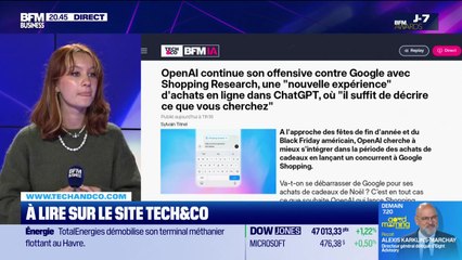 À lire sur le site Tech&Co : Shopping Research, une "nouvelle expérience" d'achat en ligne dans ChatGPT, où il suffit d'écrire ce que vous cherchez, par Salomé Ferraris - 25/11