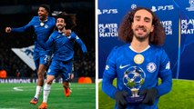 Marc Cururella recibe el MVP tras la aplastante victoria del Chelsea sobre el Barcelona