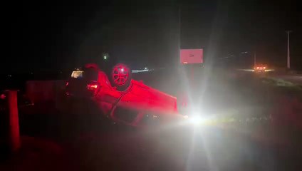 Casal de Douradina fica ferido após capotamento na PR-580, em Umuarama