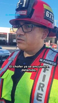 Choque de camiones urbanos en Luis Encinas y Yáñez