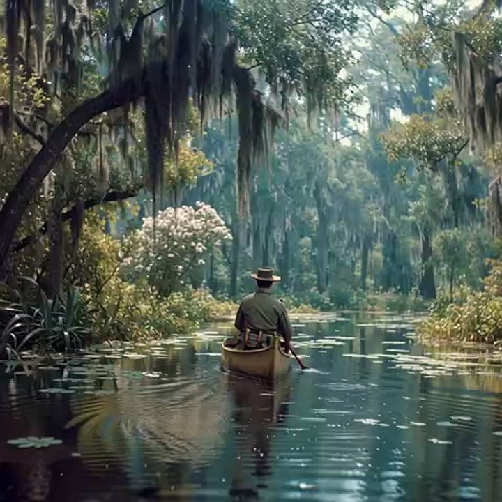 Spanish moss orchids bayou alligator sunshine