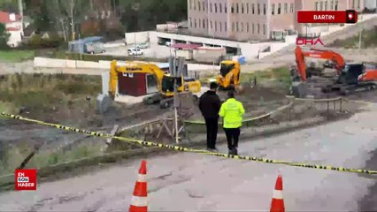 Bartın'da inşaat alanın toprak kayması meydana geldi