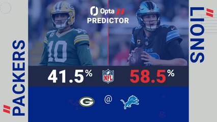 Green Bay Packers @ Detroit Lions - Opta Predictor