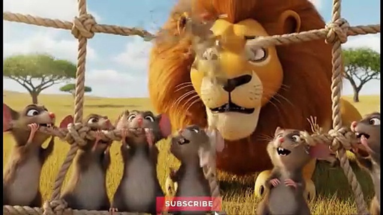 The Lion & Two Mice – 90 Second Adventure Story (Kids Cartoon)