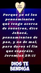Los pensamientos de Dios  para nosotros.🙏 (Jeremías 29:11)