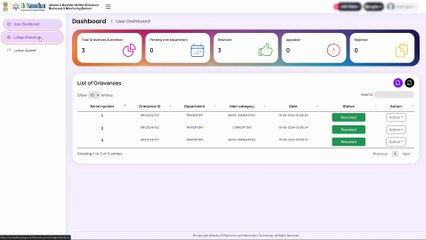 Grievance lodge On samadhan jammu and kashmir Portal