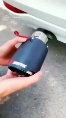 Stainless Steel Carbon Fiber Exhaust Tip with Blue LED Light 🇺🇸 | Turn Your Car into a Head-Turner